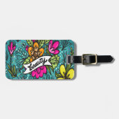 Werp Kussen Schoonheid met Bloemen Bagagelabel (Voorkant horizontaal)