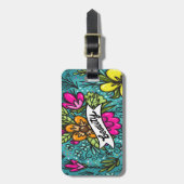 Werp Kussen Schoonheid met Bloemen Bagagelabel (Voorkant verticaal)