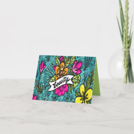 Werp Kussen Schoonheid met Bloemen Feestdagen Kaart