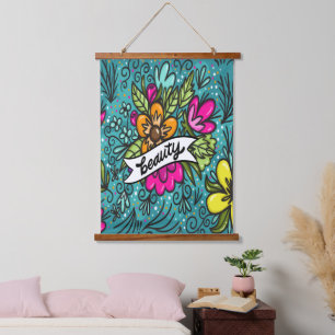Werp Kussen Schoonheid met Bloemen Hangend Wandkleed