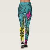 Werp Kussen Schoonheid met Bloemen Leggings (Achterkant)