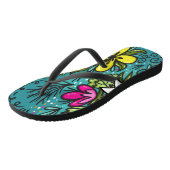 Werp Kussen Schoonheid met Bloemen Teenslippers (Schuin)