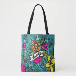 Werp Kussen Schoonheid met Bloemen Tote Bag