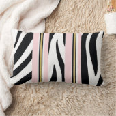 Werp kussen streep roze & wit goud zwart luipaard (Deken)