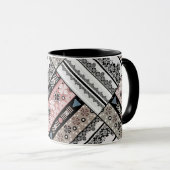 Werp kussen Tribal ethno traditioneel geometrisch Mok (Voorkant rechts)