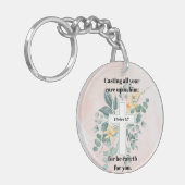 Werp uw cares acryl Sleutelhanger (Voorkant Links)