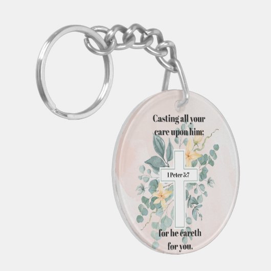 Werp uw cares acryl Sleutelhanger (Voorkant Links)