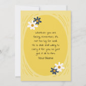 Werp uw zorgen op Hem, want Hij zorgt voor u Kaart (Achterkant)