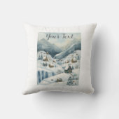 Werpdekbed met sneeuwlandschap bergscene - 40 x 40 kussen (Achterkant)