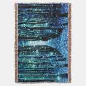 Werpdeken : Magisch Woud Turquoise Teal Deken (Voorkant Verticaal)