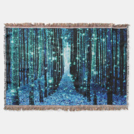 Werpdeken : Magisch Woud Turquoise Teal Deken