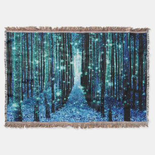 Werpdeken : Magisch Woud Turquoise Teal Deken