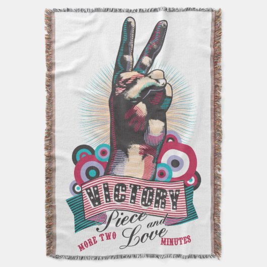 Werpdeken Overwinning Vrede & Liefde Pop-Art Desig Deken (Voorkant Verticaal)