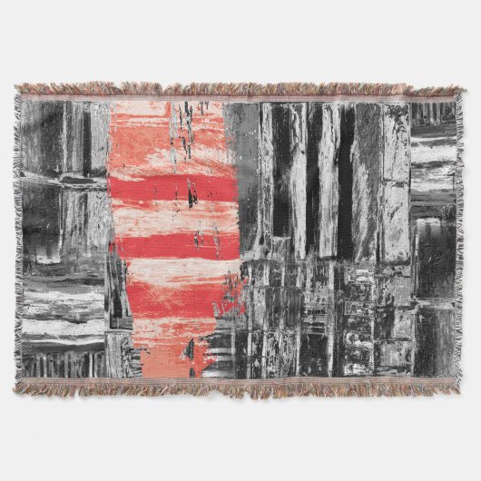 Werpdeken – Rood pulserend abstract ontwerp Deken (Voorkant)