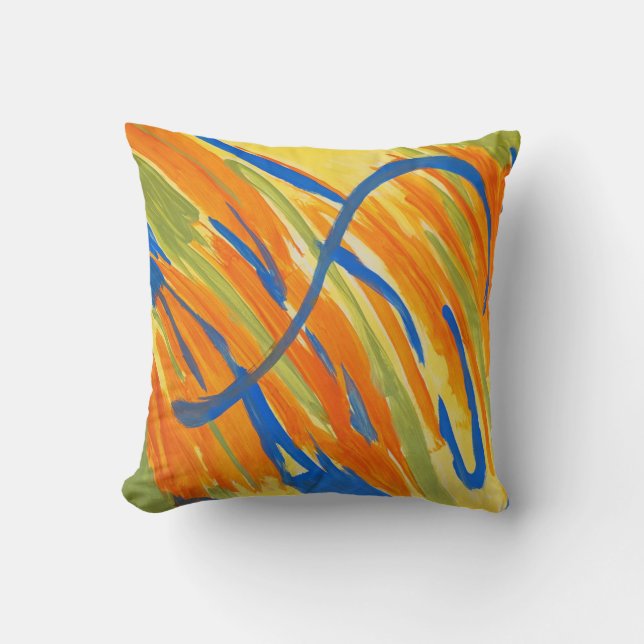 Werpkussen-Bold Abstracte Kleuren Kussen (Voorkant)