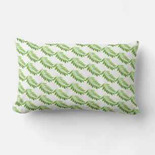 Werpkussen-Groen & Wit Palm Kussen