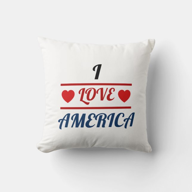 Werpkussen - Ik hou van Amerika Kussen (Voorkant)