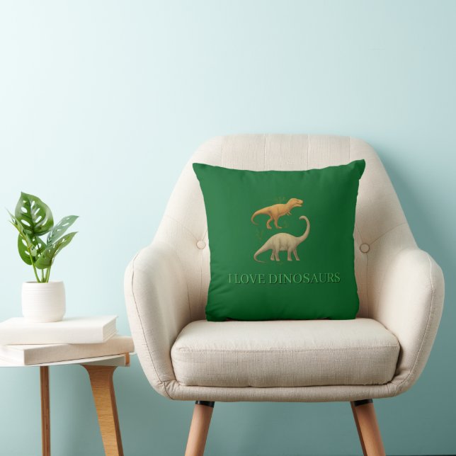 Werpkussen - Ik hou van dinosauriërs Kussen (Stoel)