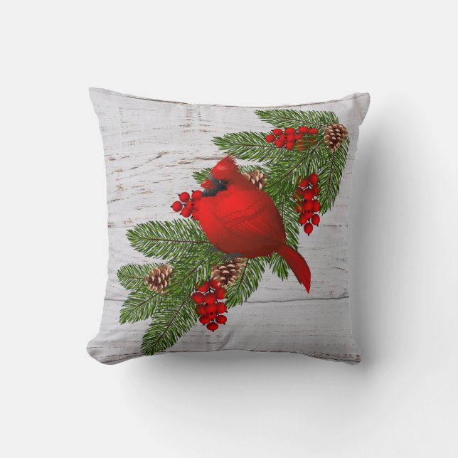 Werpkussen-Kerst Kardinaal Kussen (Voorkant)