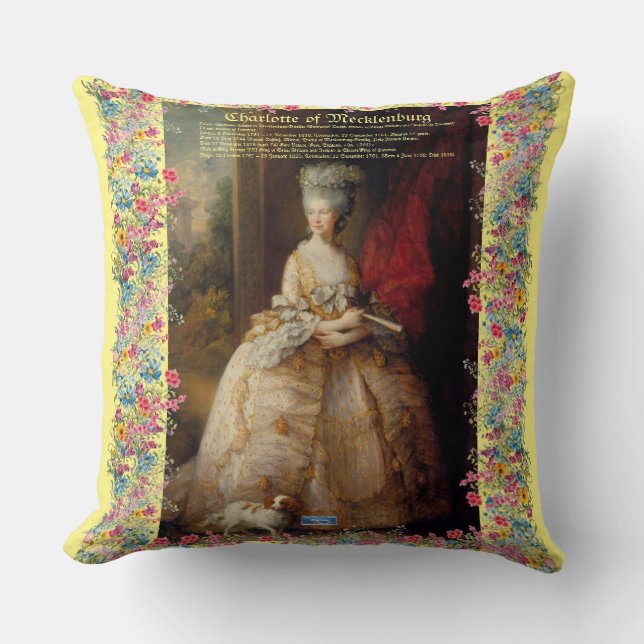 Werpkussen (Koningin Charlotte D) RFPMDesigns©️202 Kussen (Voorkant)