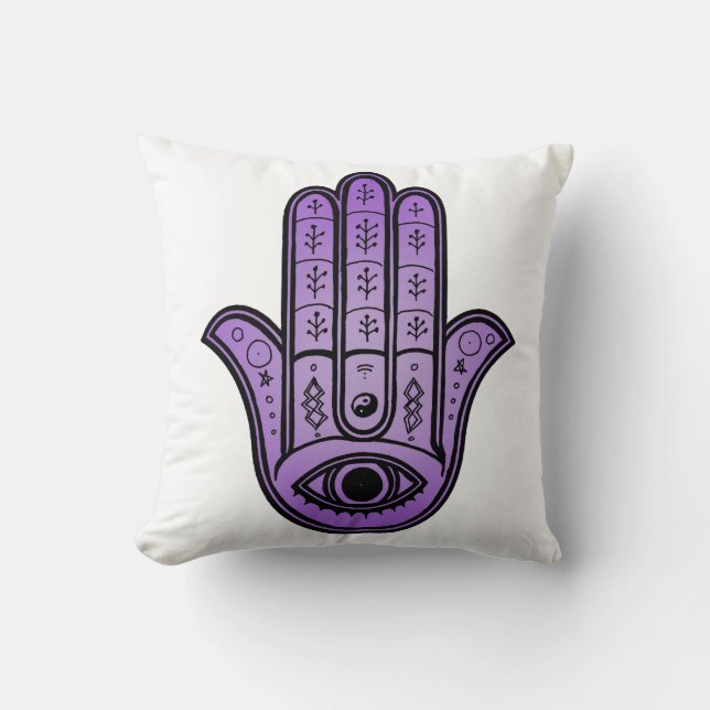 Werpkussen met Hamsa-handontwerp Kussen (Voorkant)