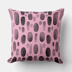 Werpkussen Roze Zwart Abstract Kiezels Patroon Kussen