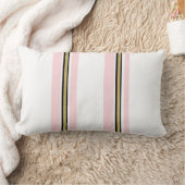 Werpkussen Streep Roze & Wit Goud Zwart Kussen (Deken)