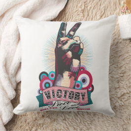 Werpkussen – Victory Peace & Love Pop-Art Design Kussen