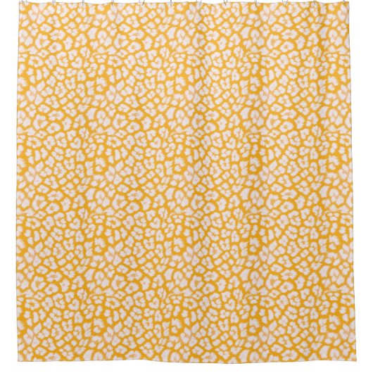 Werpkussen Wit geel abstract luipaardprint Douchegordijn (Voorkant)