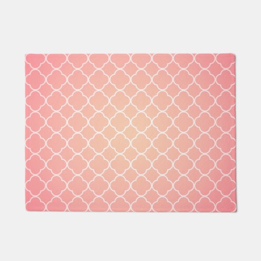 Werpt het Roze Patroon Quatrefoil van het koraal Deurmat (Voorkant)