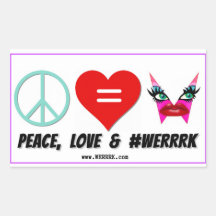 WERRRK.com Vrede, Liefde & #WERRRK Sticker