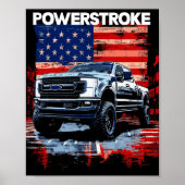Werstroke Single Cab Truck American Flag New Body  Poster (Voorkant)