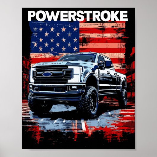 Werstroke Single Cab Truck American Flag New Body  Poster (Voorkant)