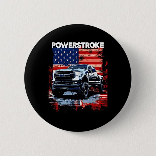 Werstroke Single Cab Truck American Flag New Body  Ronde Button 5,7 Cm (Voorkant)
