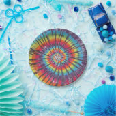 Wervel Tie Dye Papieren Bordje (Feest)