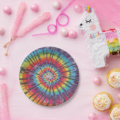 Wervel Tie Dye Papieren Bordje (Feest)