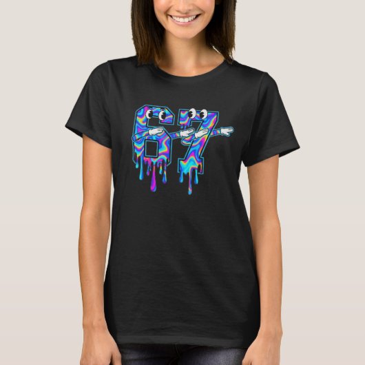 Wervel Zes Zeven Dab Druppel 6 7 Dabbing Meme , da T-shirt (Voorkant)