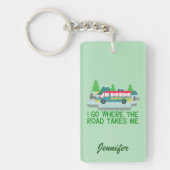 Wervelaar RV Camper Road Trip Vacking Custom Sleutelhanger (Voorkant)