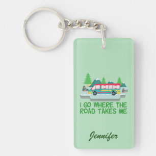 Wervelaar RV Camper Road Trip Vacking Custom Sleutelhanger