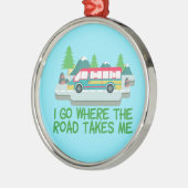 Wervelaar RV Camper Road Trip Vacking Metalen Ornament (Links)