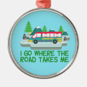 Wervelaar RV Camper Road Trip Vacking Metalen Ornament (Voorkant)
