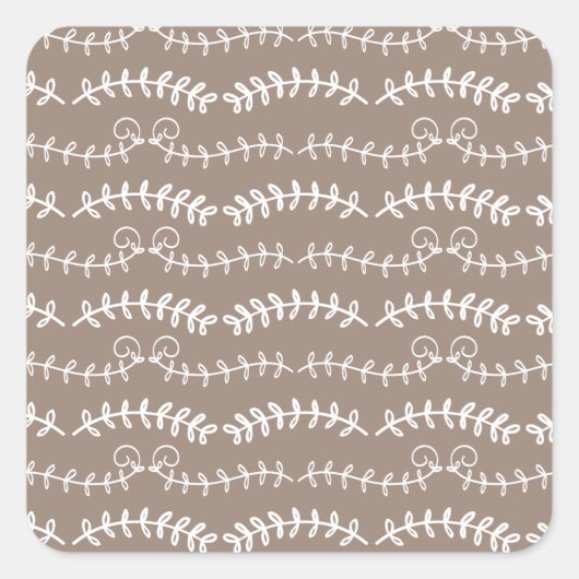 wervelblaadjes vierkante sticker (Voorkant)