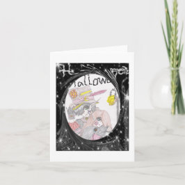 Wervelde ingelijst Spooky Halloween Paar Tekening Kaart