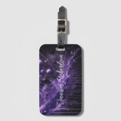 Wervelend Abstract Deep Violet Cosmic Celestial Bagagelabel (Voorkant (verticaal))