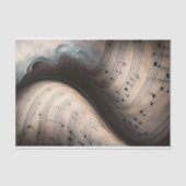 Wervelend Bladmuziek in Zachte Teal Decoupage Tissuepapier (Voorkant)