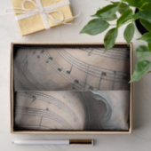 Wervelend Bladmuziek in Zachte Teal Decoupage Tissuepapier (Geschenk)
