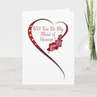Wervelend hart Maid of Honor uitnodiging