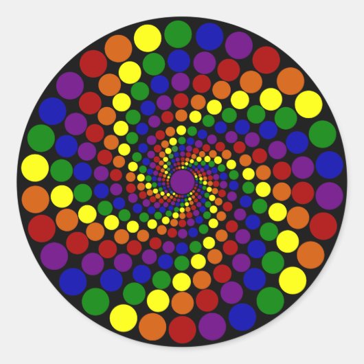 wervelend kleurenwiel ronde sticker (Voorkant)