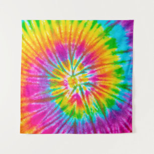wervelend kleurrijk tie dye patroon abstracte acht wandkleed
