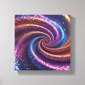 Wervelend Metallic Gold, Paarse & Blue Glitter Canvas Afdruk (Voorkant)